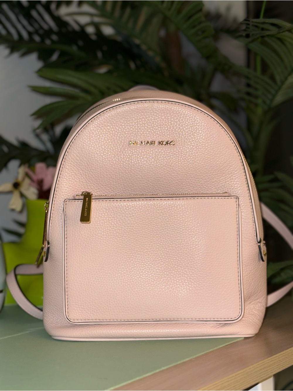 Michael Kors Pink Pebbled Leather Backpack
